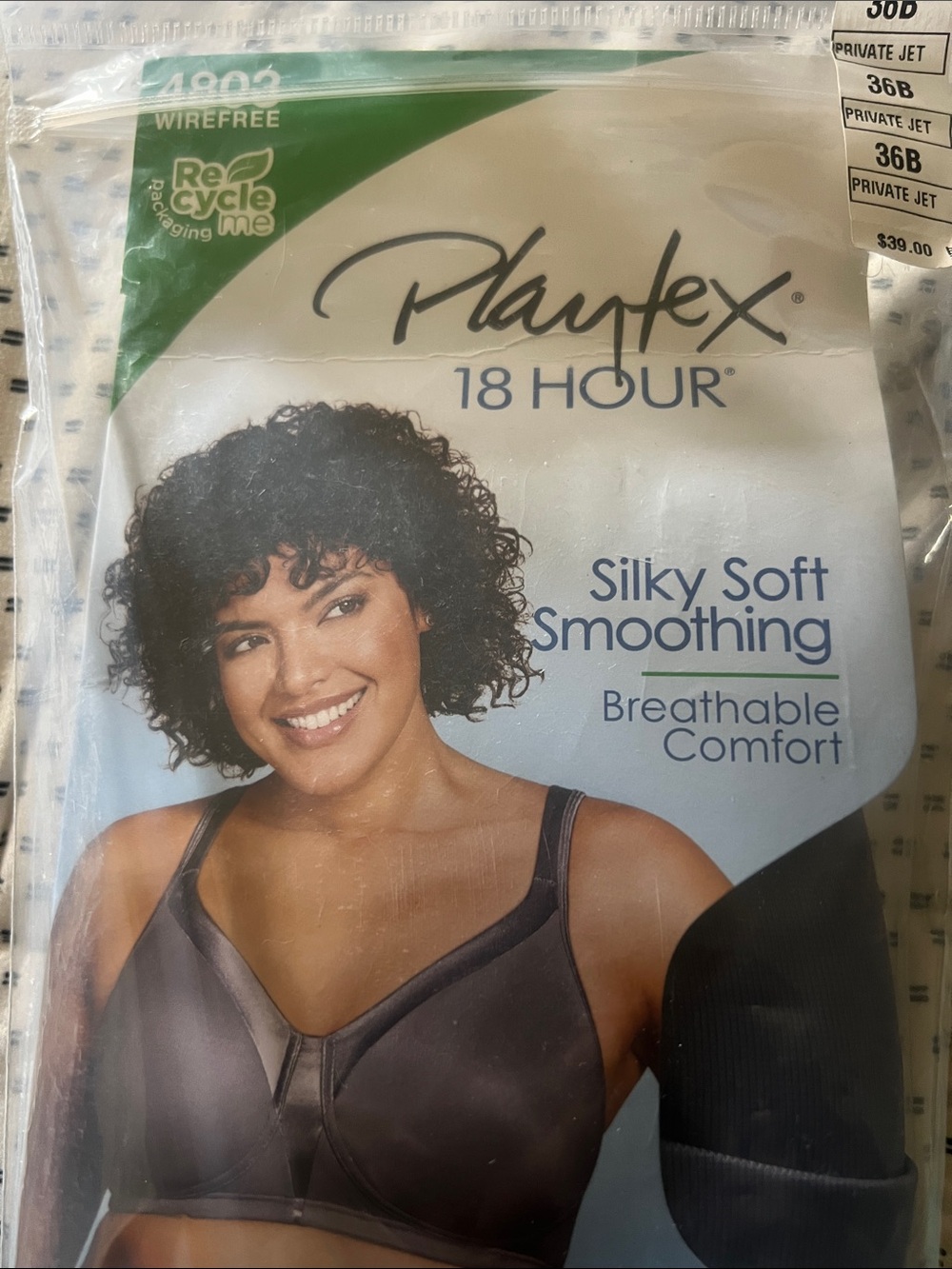 Playtex 18 Hour Silky Soft Smoothing Wirefree Bra — Charcoal